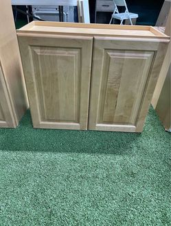 30” wide x 24” high upper cabinet maple rye color