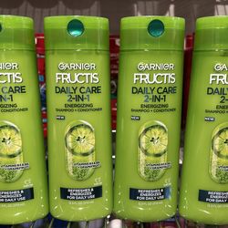 GARNIER FRUCTIS DAILY CARE 2 IN 1 SHAMPOO + CONDITIONER 4 FOR $12.00