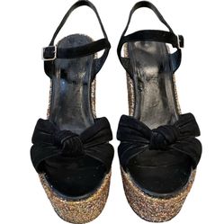 YSL Yves Saint Laurent Glitter Platforms