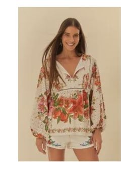 Farm Rio Summer Flowers Blouse