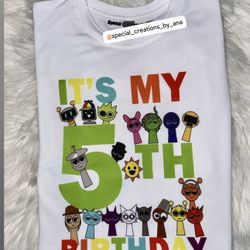 Custom Sprunki Theme 5th Birthday Shirt 🥳 Order yours with any design 