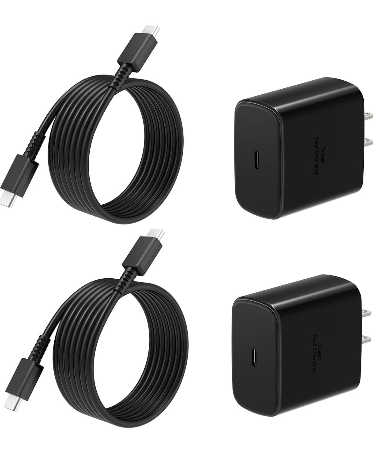 Brandnew 45W Super Fast Charger USB C, 2Pack PPS Type C Charging Block with 6FT USB-C Phone Cable for Samsung Galaxy S25 +/Ultra /S24 S23 S22 +/Ultra/
