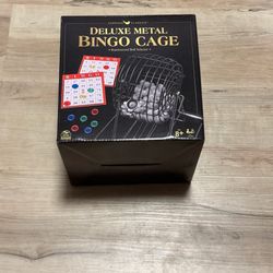 NEW SEALED BINGO GAME KIT, CARDINAL CLASSICS DELUXE METAL BINGO CAGE SET