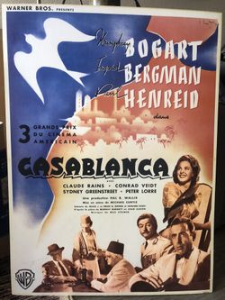 Vintage/Collectible  CASABLANCA - French  Version Hard Cardboard Movie Poster