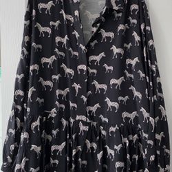 AQUA Zebra Long Sleeve Dress