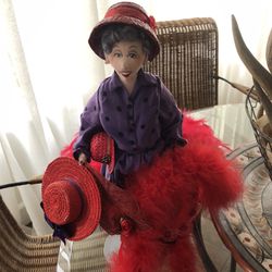 Hand Made Red Hat Lady doll With Hats