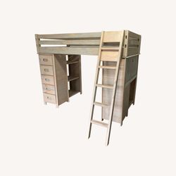 Nice Pottery Barn Gray Pine Loft  Bunk Bed W/Built In Desk/Dresser Loc Del Avl $$ PU Oakbrook 708943QKTS 