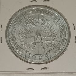 CARROLLTON 1969 BRUSHED ALUMINUM   12 GA NEW ORLEANS MARDI GRAS DOUBLOON 