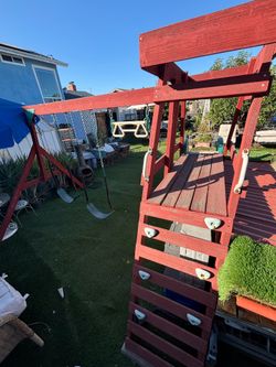 Playground set with slide