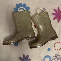 Rose Gold Raining Boots Size 2