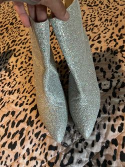 Silver Glitter Ankle Boots