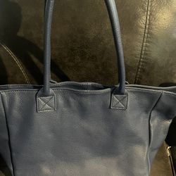 Large sky blue all leather bag new