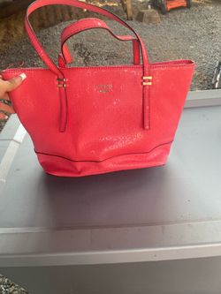 Guess Red Logo Tote Bag