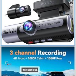 4K Dash Cam Front and Rear WiFi 