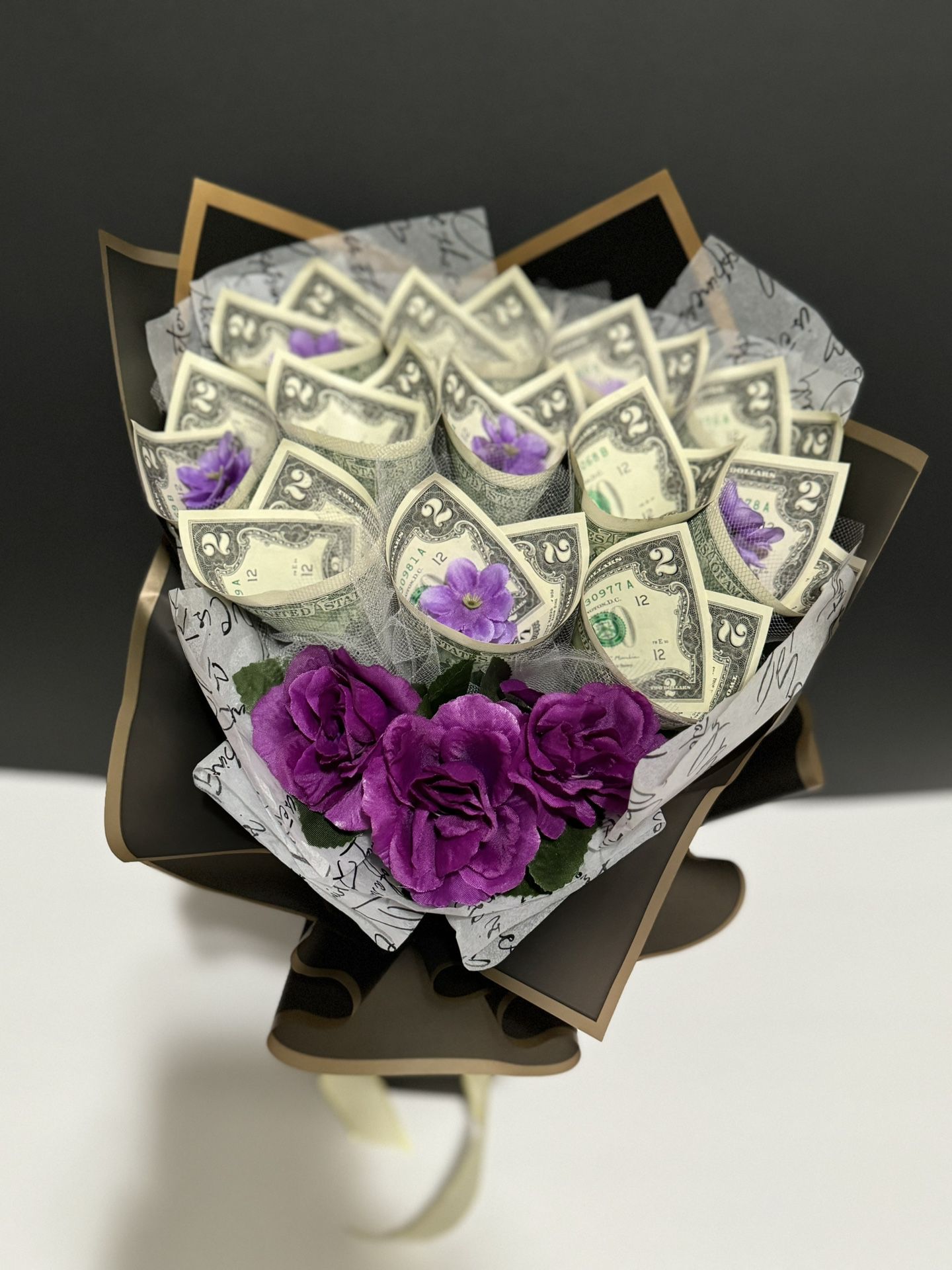 Graduation, Birthday Gift: Money Flower Bouquet 
