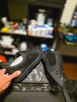 Red and black skull shoes