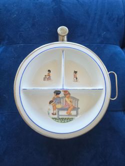 Excello vintage divided children's warming plate dish bowl from the 1940's!