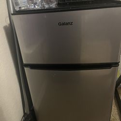 Galanz Two Door Mini Fridge with Freezer, 