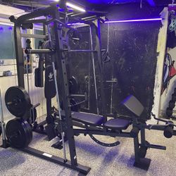 Vesta Fitness Smith Machine 1001 w/Bench Attachment | 230lb Bumpers Olympic Weights | 7ft Olympic Bar | Gym Equipment | FREE DELIVERY/INSTALL🚚 
