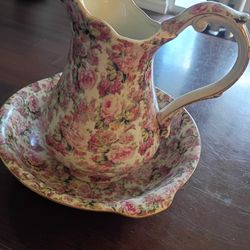 A Special Place Vintage Porcelain Pitcher And Base