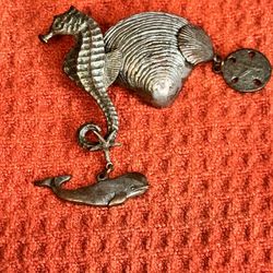Vintage Seahorse Brooch 