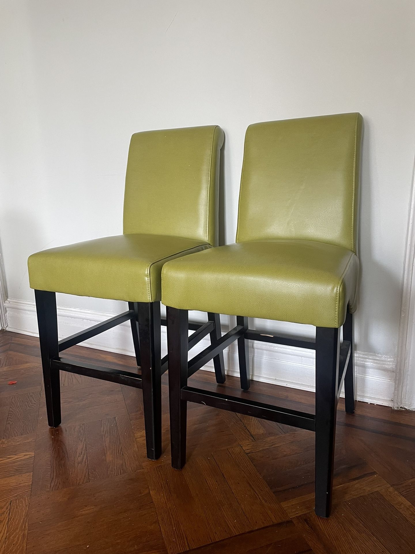 Lime Leather Dining Chairs
