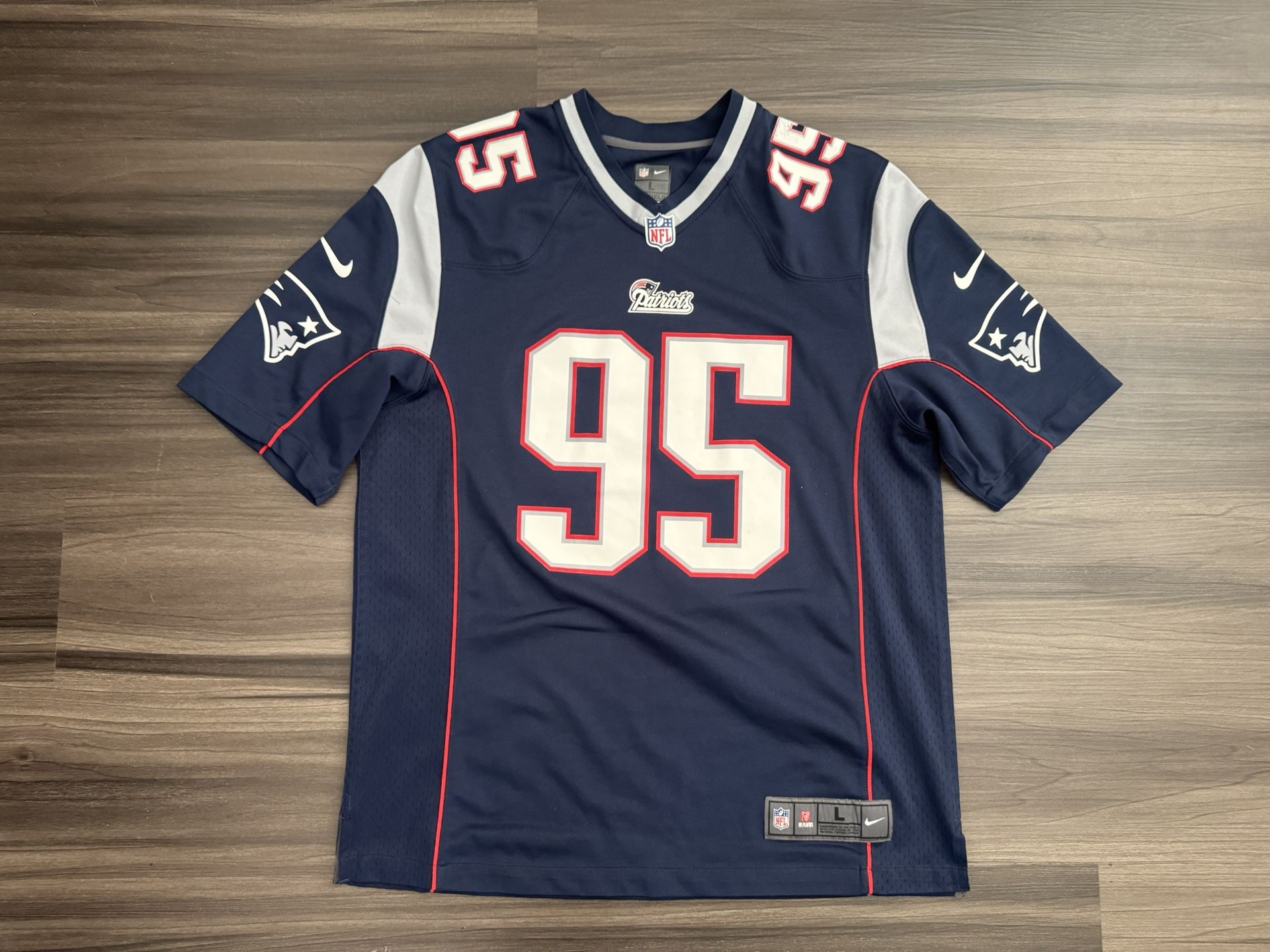 Nike New England Patriots Chandler Jones #95 On Field Home Jersey Men’s Large