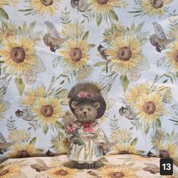 Vintage Resin Teddy Bear Figurine Collectible Boyds Style Floral Hat 1998
