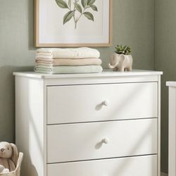 Delta White 3-Drawer Small Dresser or Large Nightstand 34"x33"x17"