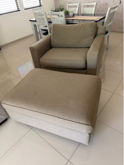 armchair and ottoman