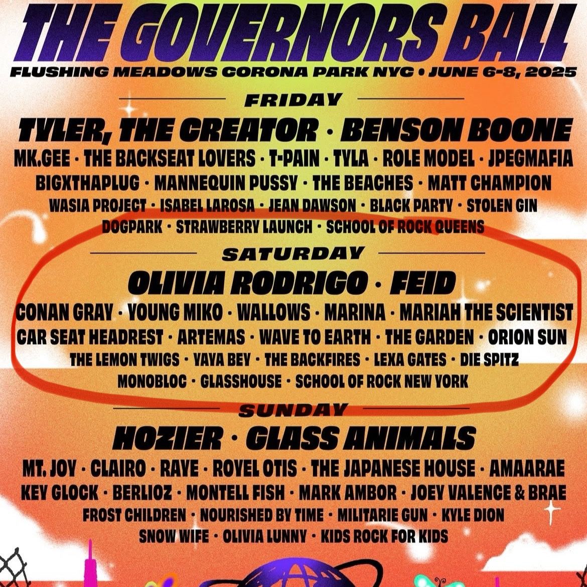 SAT GA Governors Ball Ticket (just ONE)