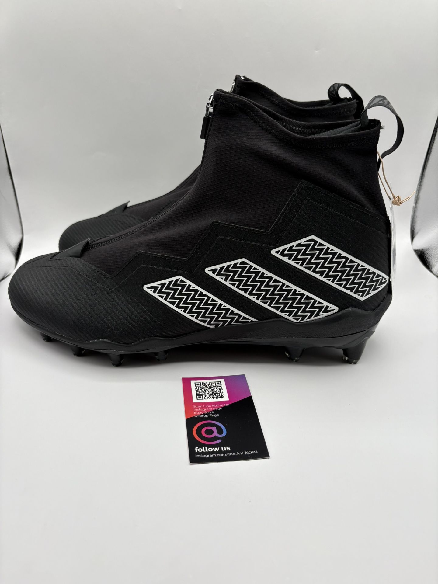 New adidas Nasty Black White Football High Top Cleats Mens