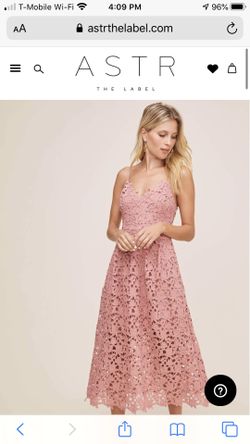 XS- ASTR bubble gum pink lace midi dress