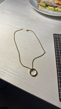 Gold Chain with Ring Pendant