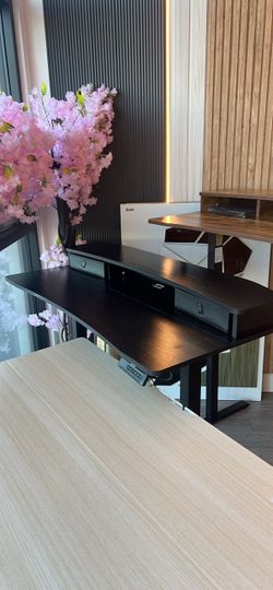 Black Electric Standing Desk with Drawers