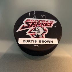 Buffalo Sabres Curtis Brown Signed Hockey Puck 