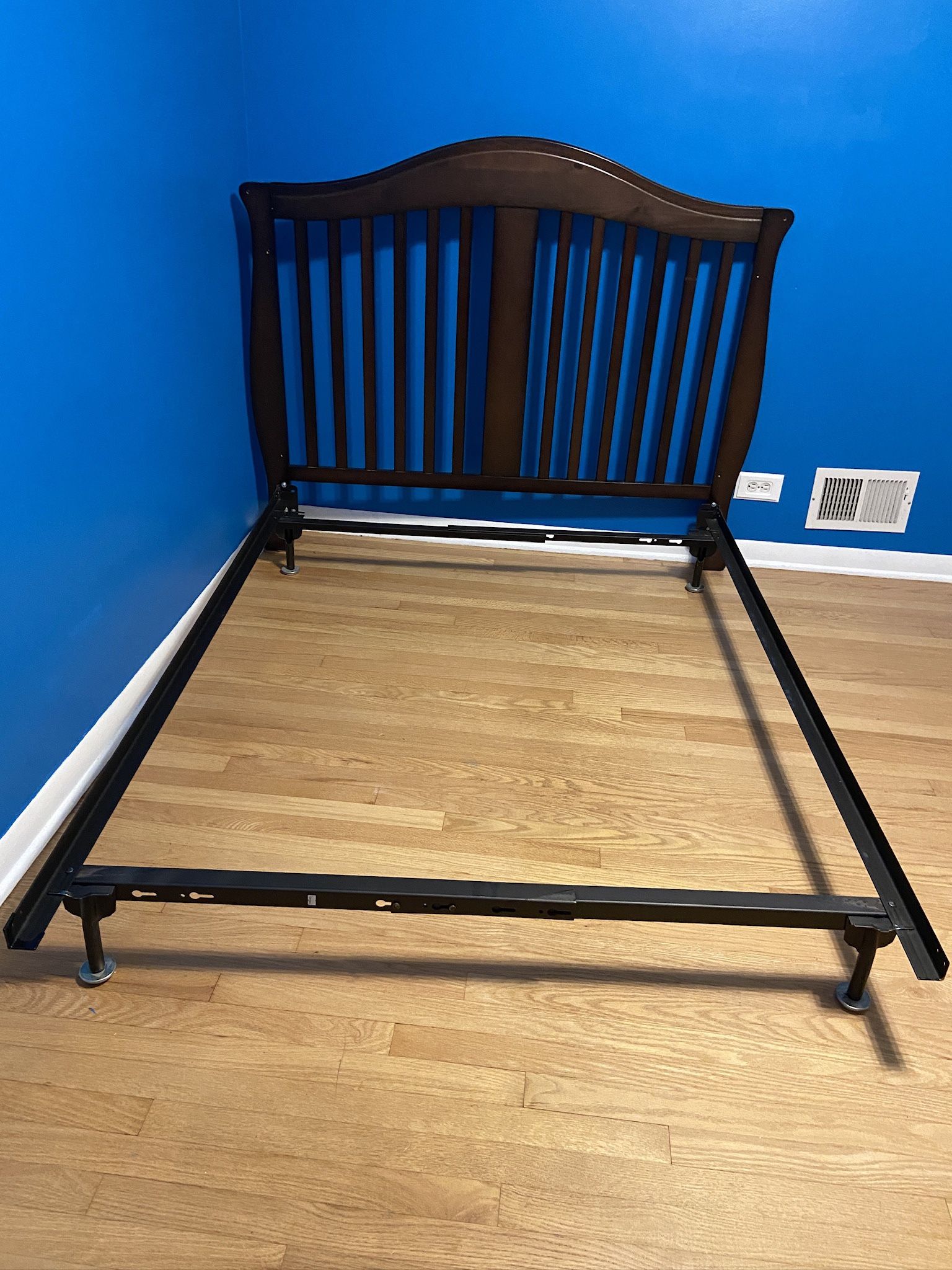 Full size bed frame, headboard and dresser