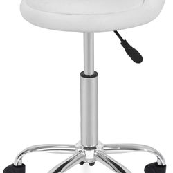 Home garden Height Adjustable Rolling Swivel Salon Stool (white) 