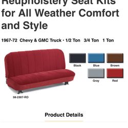 1967 Pickup Velour Seat Cover Black