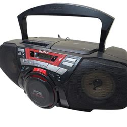 Sony CFD-G50 Portable Boombox CD Radio Cassette Player Woofer TESTED