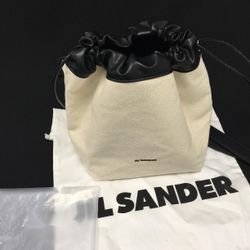 Jil Sander NWT Small Canvas Drawstring Crossbody Bag