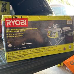 Ryobi 10in Expanded Capacity Table Saw With Rolling Stand 