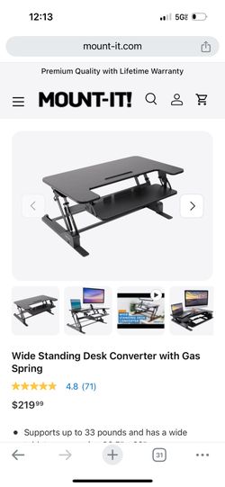 Wide Standing Desk Converter