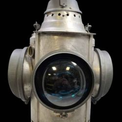 Antique DRESSEL Railroad Switch Lantern Jw Blue/Red Lenses & Cast Iron Base