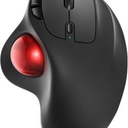 Nulea M501 Wireless Trackball Mouse, Rechargeable Ergonomic, Easy Thumb Control, Precise & Smooth Tracking, 3 Device (Bluetooth or USB Receiver)
