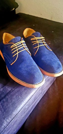 Size 11 blue suede dress shoes brand new