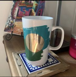 Starbucks Coffee Mug: Green Paint Stroke