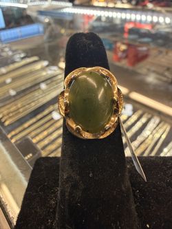 14KT Gold Ring W/ Green Stone 42143-2