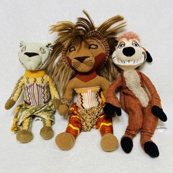 10” Disney Lion King Broadway Musical Plush Simba Nala Timon