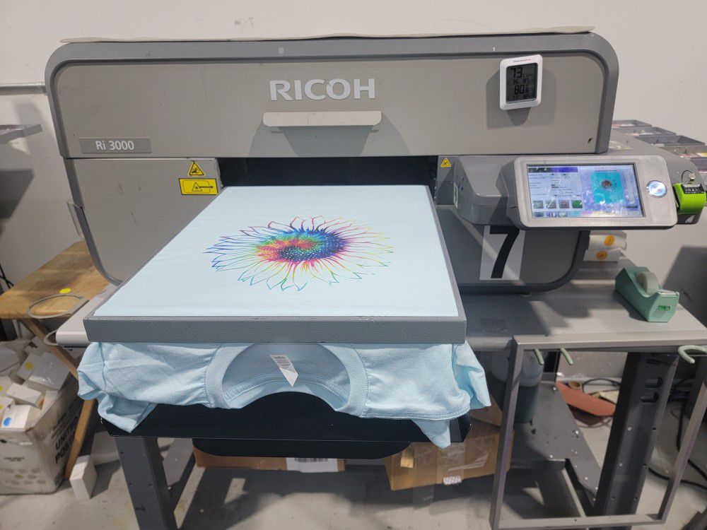 Ricoh RI3000 DTG Printer GREAT Condition and Heavy Duty Working  Table